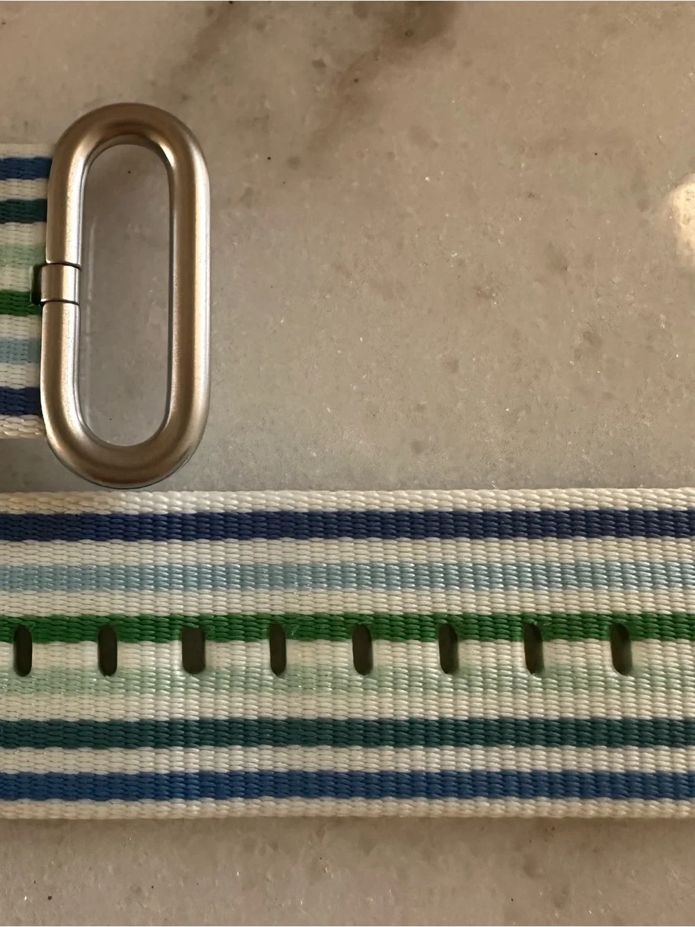 New with box- Authentic Apple Watch 42mm Woven Nylon Band - Blue Stripe